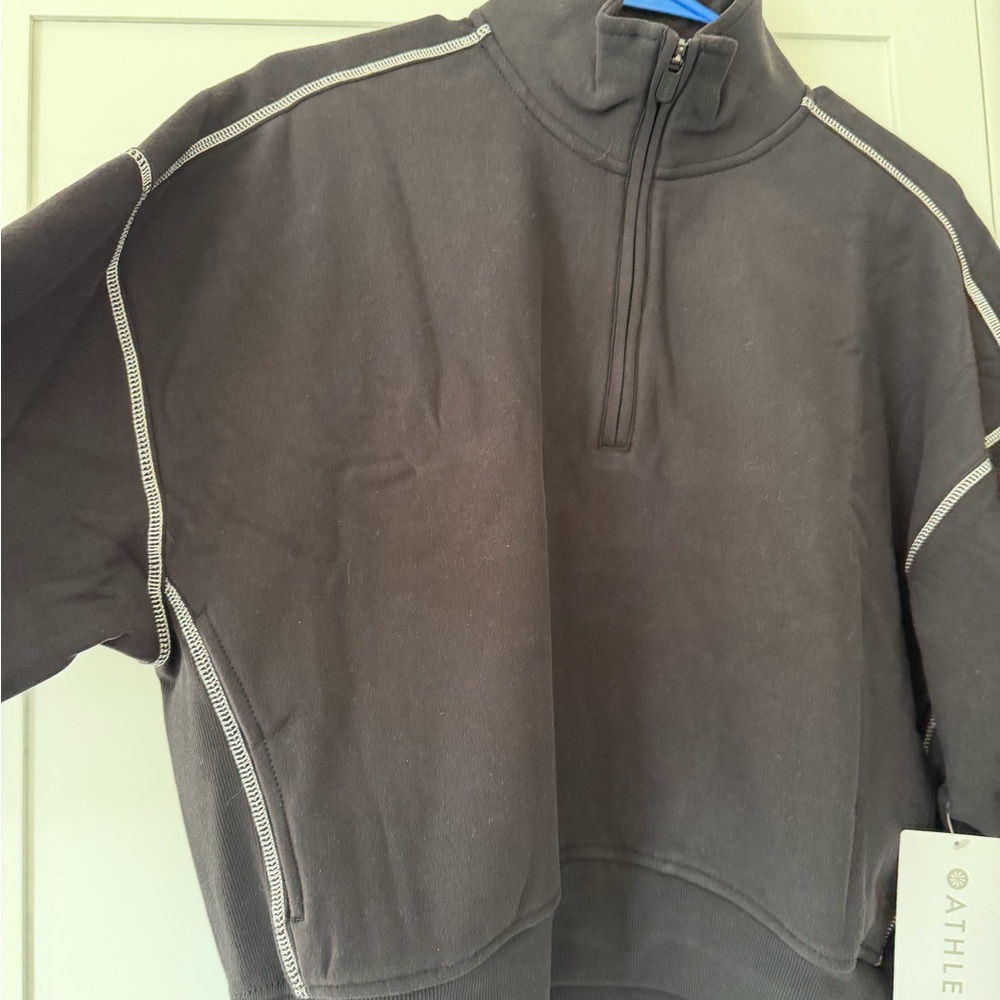 Athleta Forever Fleece 1/2 Zip High Hip Sweatshirt - Picture 3 of 8